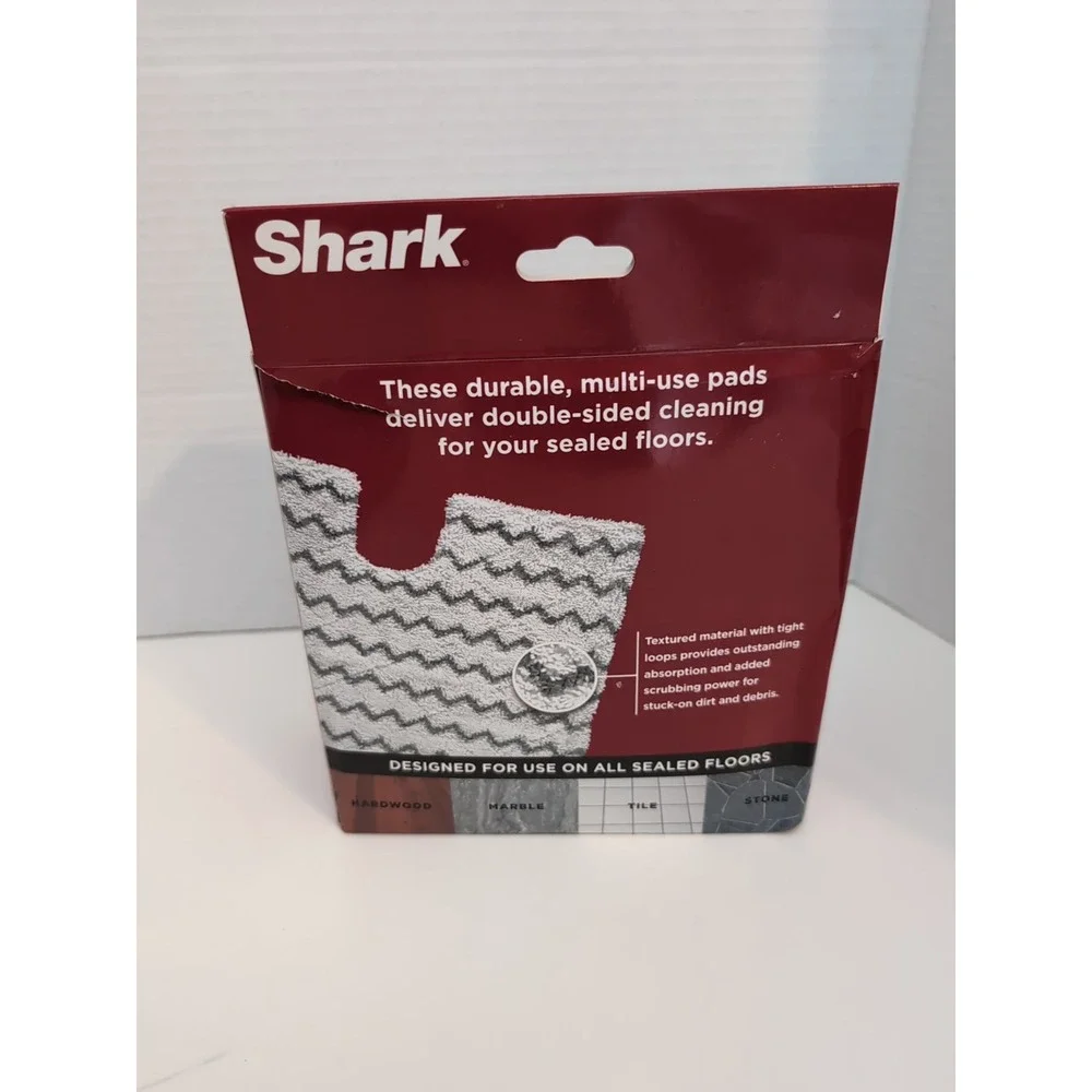 Shark Touch-Free Steam Pocket Dirt Grip‎ Replacement Washable Pads 2 Pads XTP184